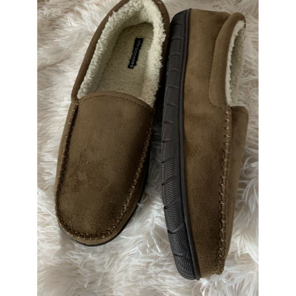 Men’s Slippers Size XXL 13 Douglas Weekender Moccasin With Memory Foam Tan - Picture 6 of 12
